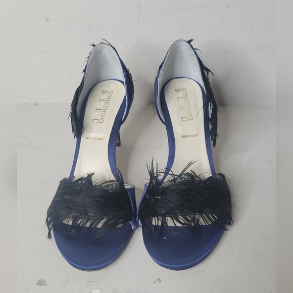 Something Bleu Hammond Feather Pump SZ 10 - Picture 3 of 8